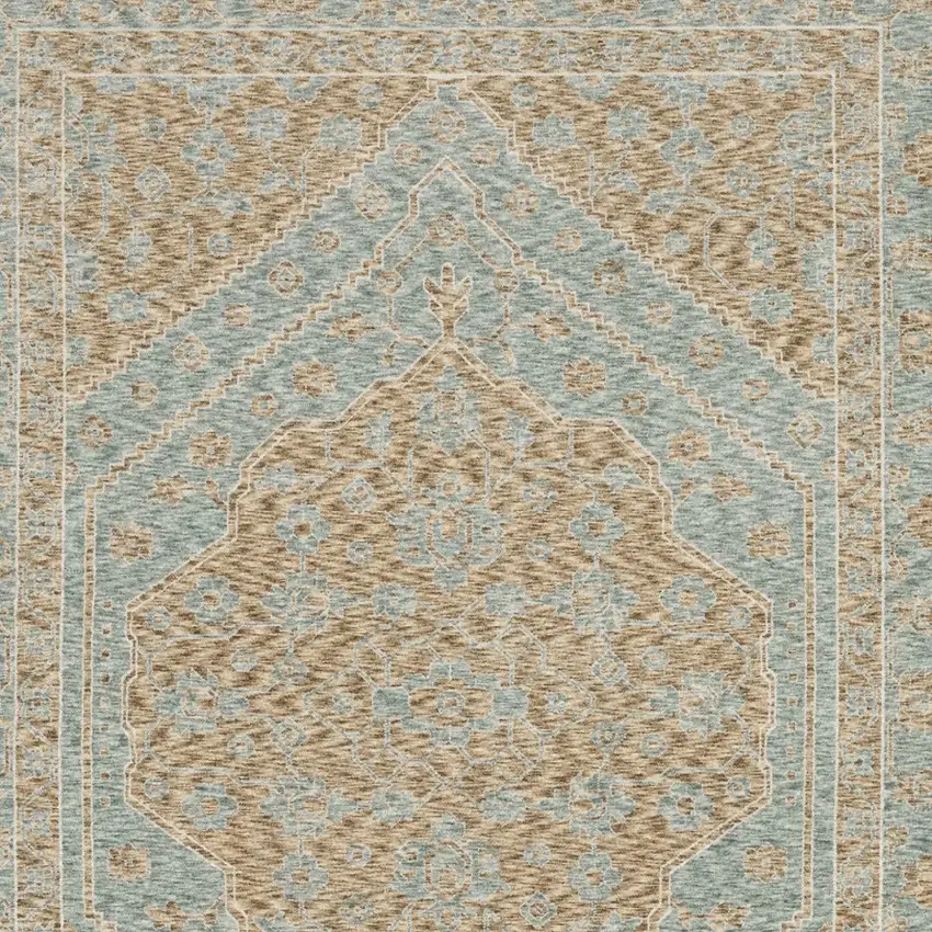 Brown Medallion Area Rug With Fringe Photo 5