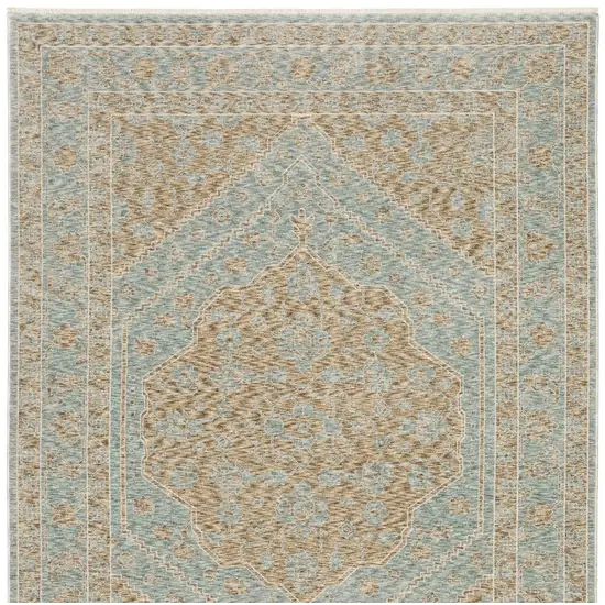Brown Medallion Area Rug With Fringe Photo 5