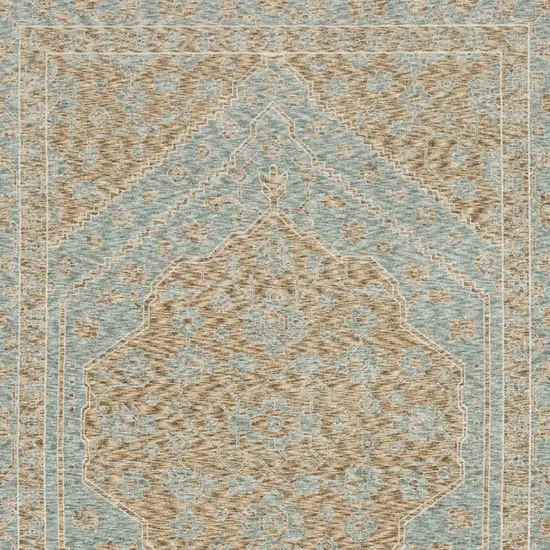 Brown Medallion Area Rug With Fringe Photo 5