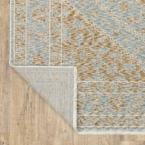 Brown Medallion Area Rug With Fringe Photo 9