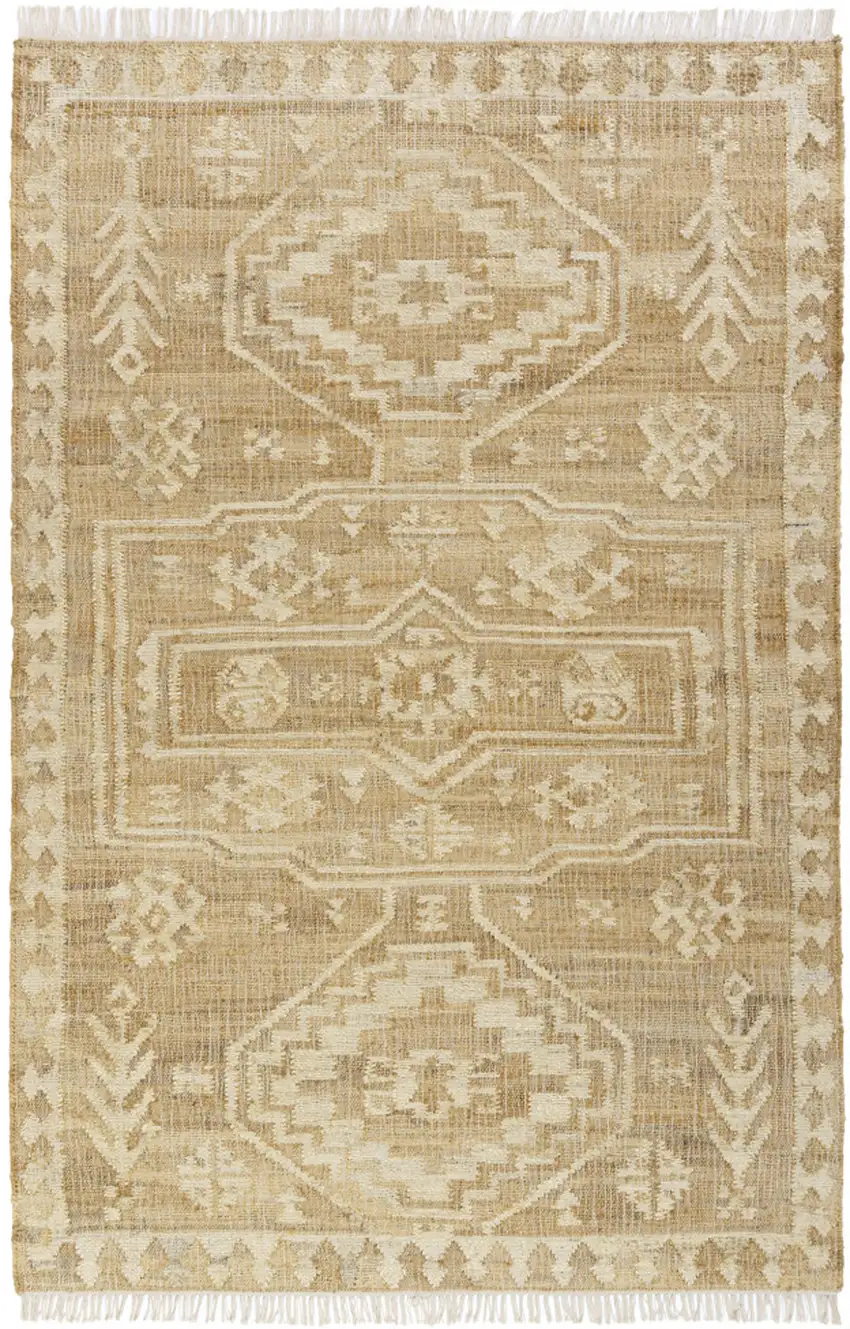 Brown Medallion Hand Woven Area Rug Photo 2