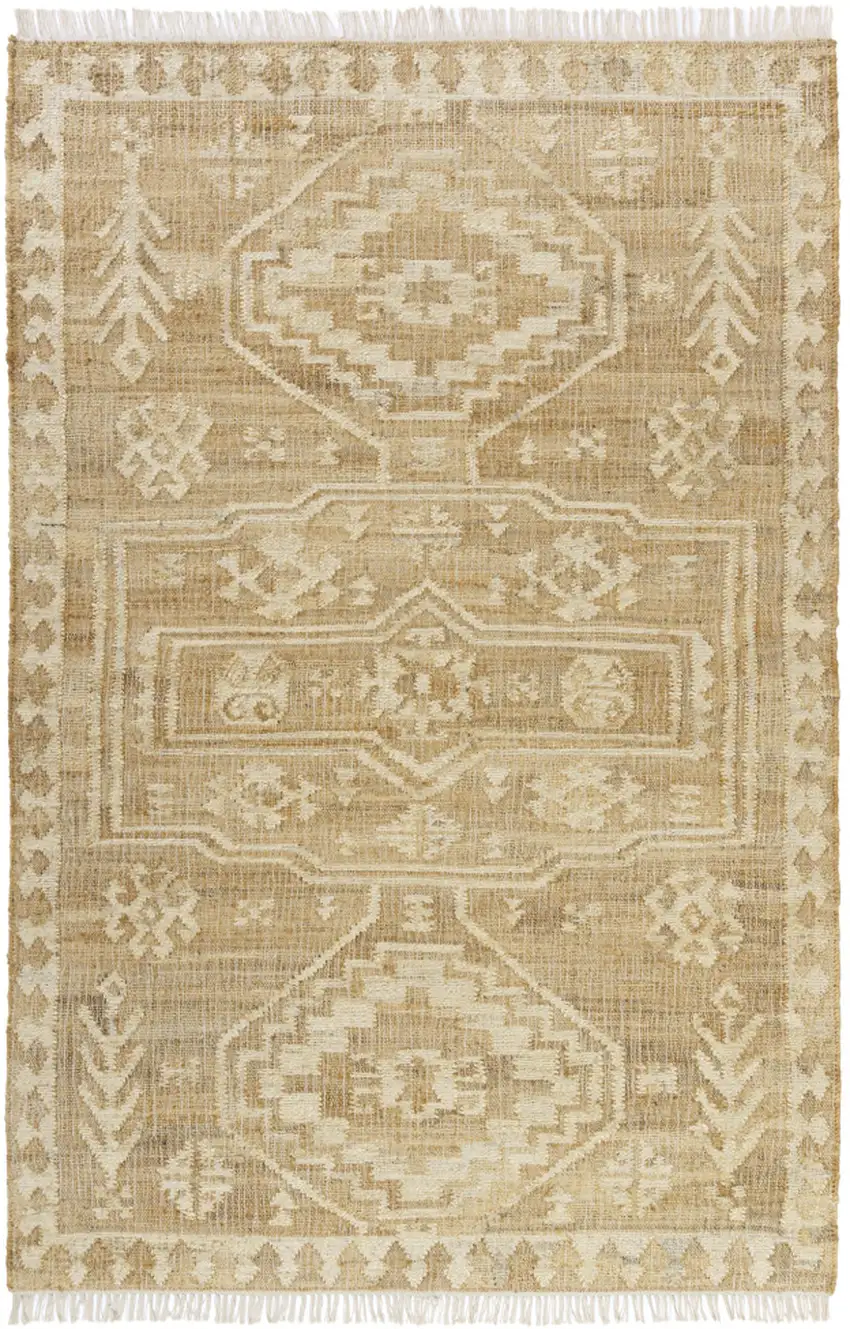 Brown Medallion Hand Woven Area Rug Photo 1