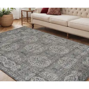 Photo of Brown Medallion Power Loom Area Rug