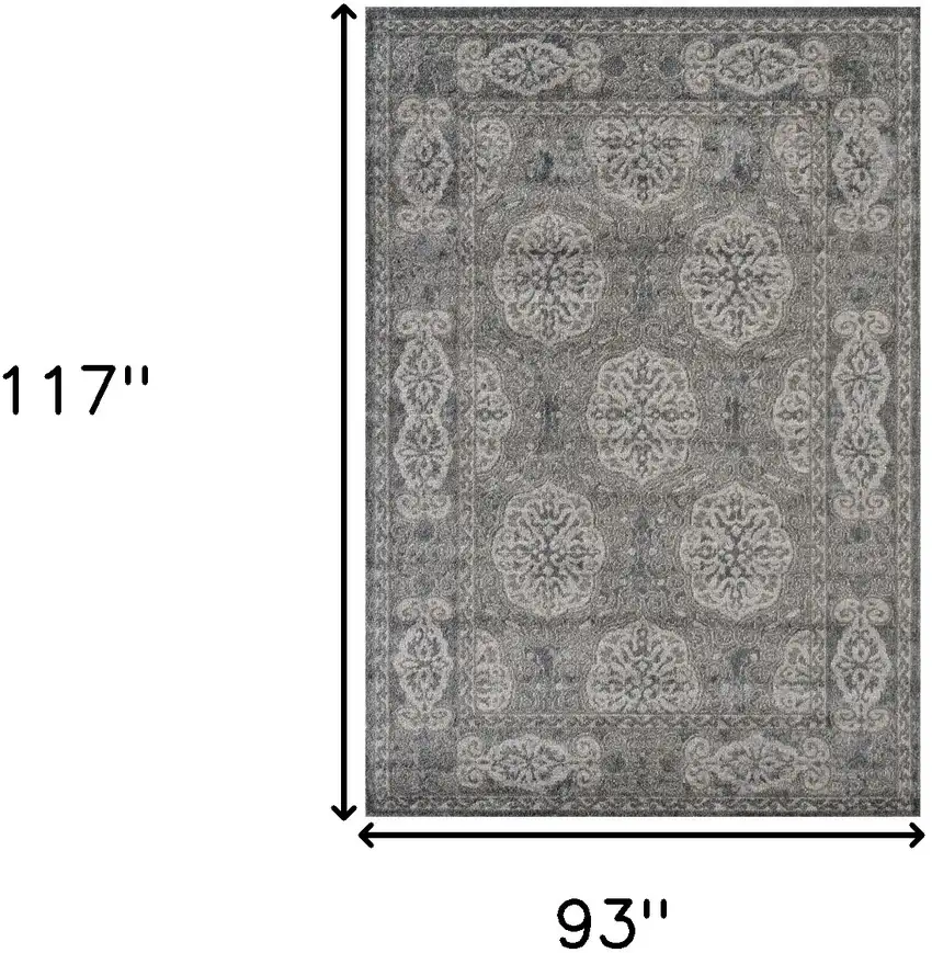 Brown Medallion Power Loom Area Rug Photo 5
