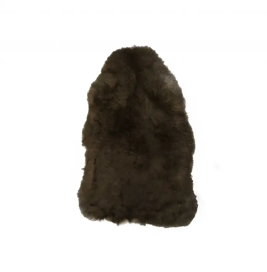 Green And Black Genuine Sheepskin Shag Area Rug Photo 2