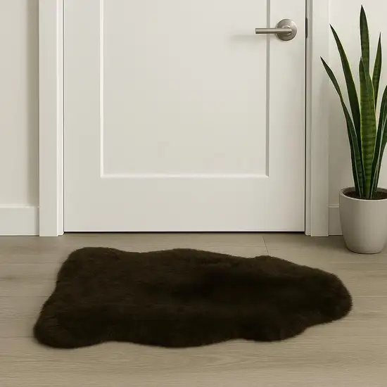 Green And Black Genuine Sheepskin Shag Area Rug Photo 1
