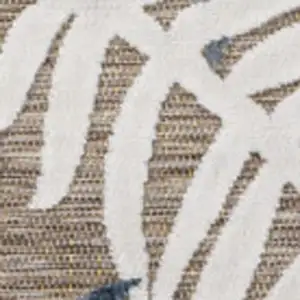 Photo of Brown Navy Blue And Ivory Floral Indoor Outdoor Area Rug