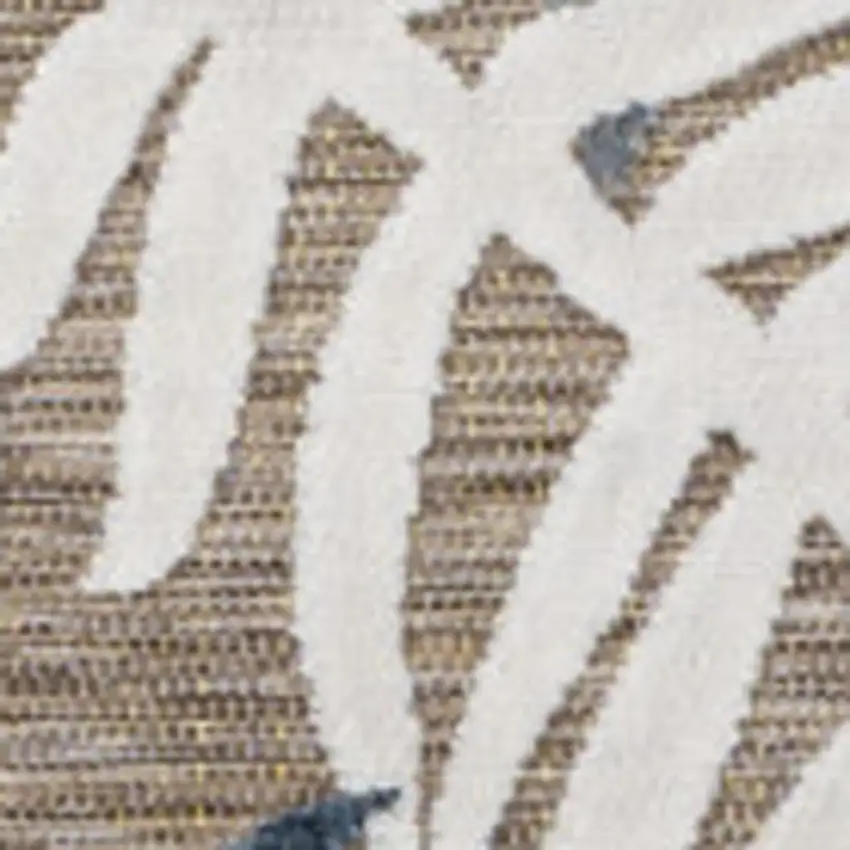 Brown Navy Blue And Ivory Floral Indoor Outdoor Area Rug Photo 2