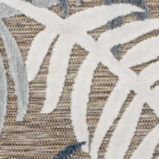 Brown Navy Blue And Ivory Floral Indoor Outdoor Area Rug Photo 3