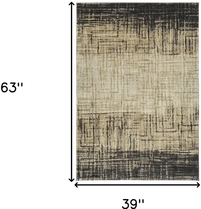 Brown Ombre Abstract Area Rug Photo 4