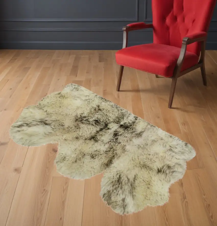 Brown Ombre Natural Sheepskin Area Rug Photo 1