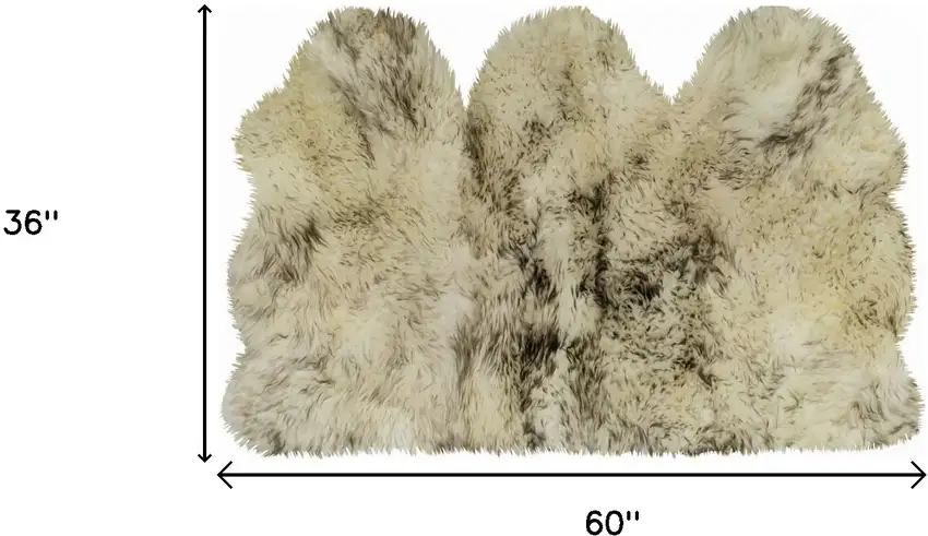 Brown Ombre Natural Sheepskin Area Rug Photo 6