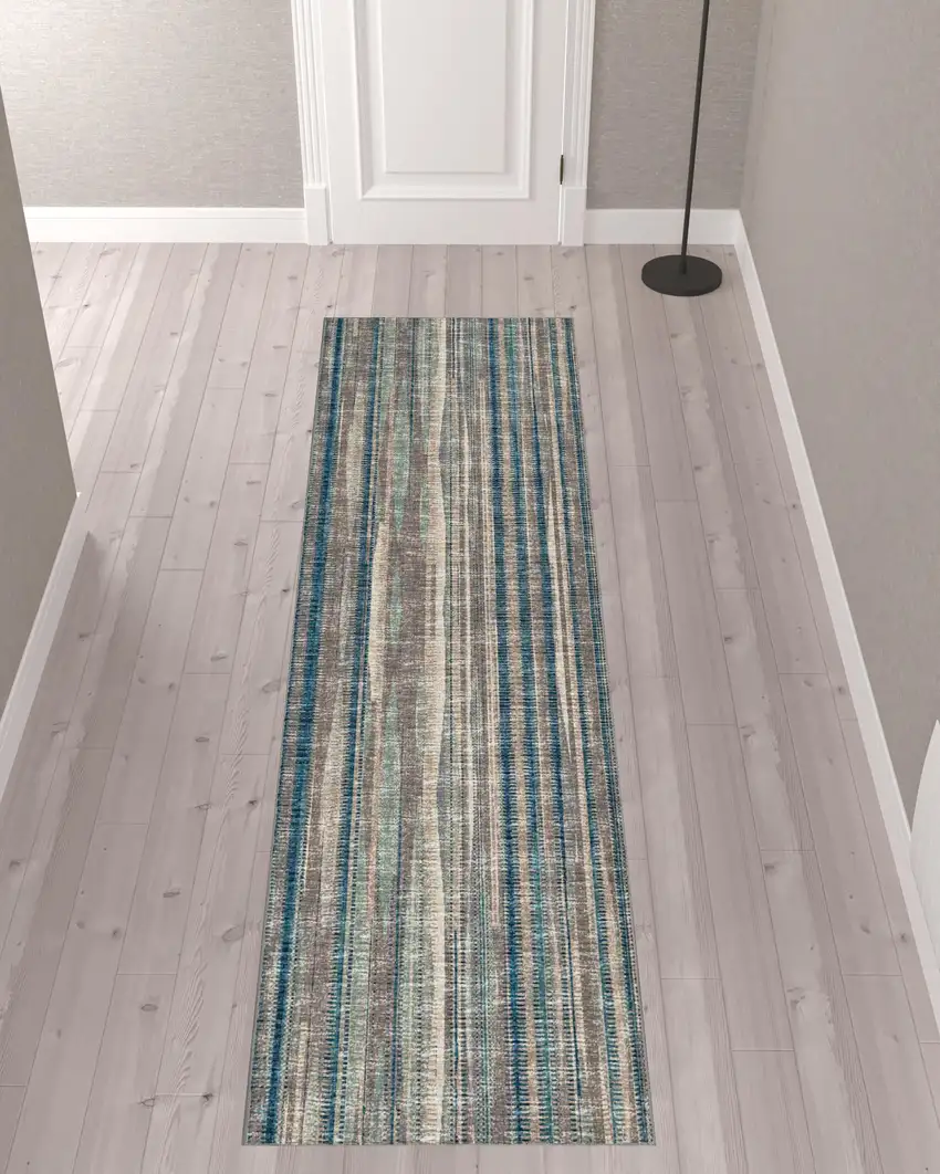 Brown Ombre Tufted Runner Rug Photo 2