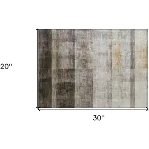 Photo of Brown Ombre Washable Non Skid Indoor Outdoor Area Rug
