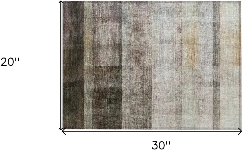 Brown Ombre Washable Non Skid Indoor Outdoor Area Rug Photo 3