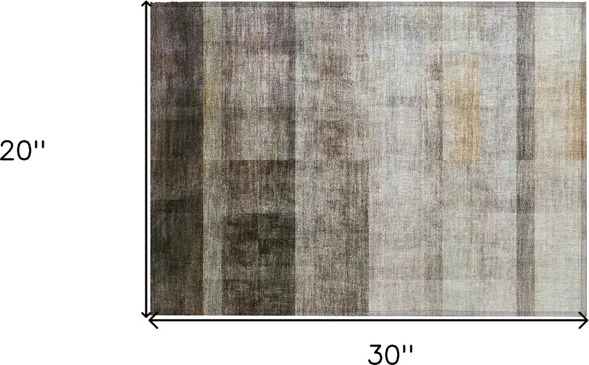 Brown Ombre Washable Non Skid Indoor Outdoor Area Rug Photo 3