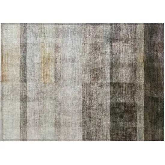 Brown Ombre Washable Non Skid Indoor Outdoor Area Rug Photo 5