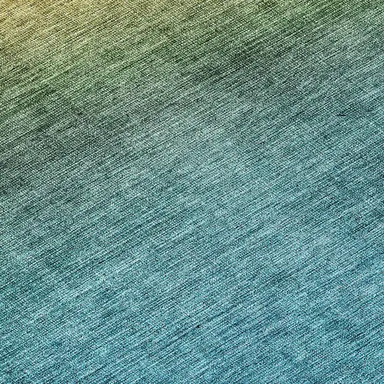 Brown Blue And Taupe Ombre Washable Indoor Outdoor Area Rug Photo 7