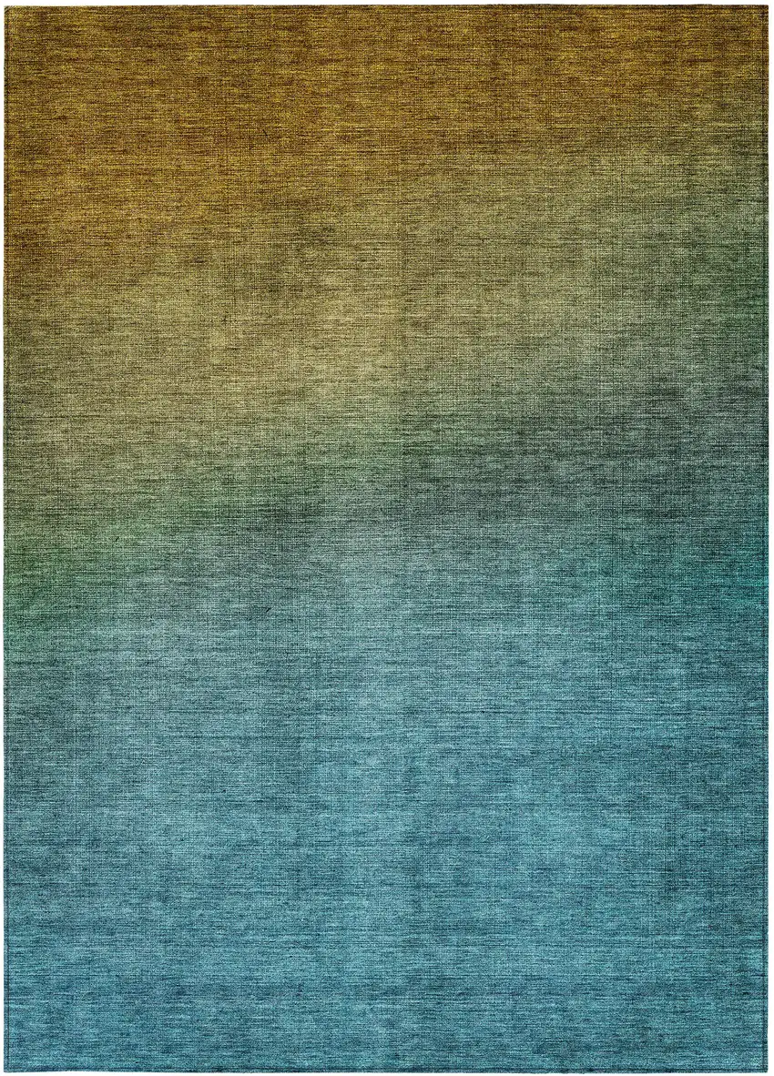 Brown Ombre Washable Non Skid Indoor Outdoor Area Rug Photo 5