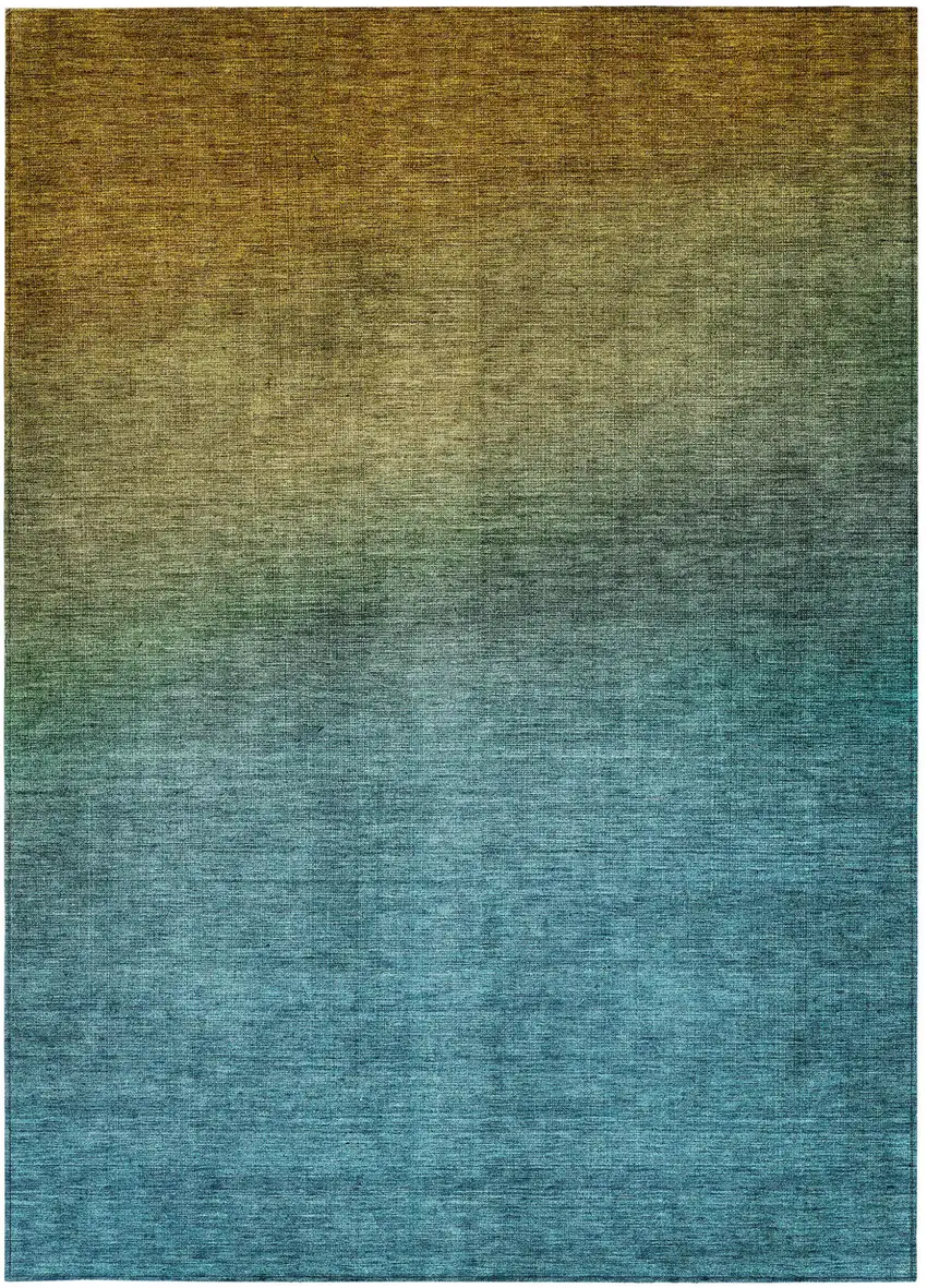 Brown Ombre Washable Non Skid Indoor Outdoor Area Rug Photo 5