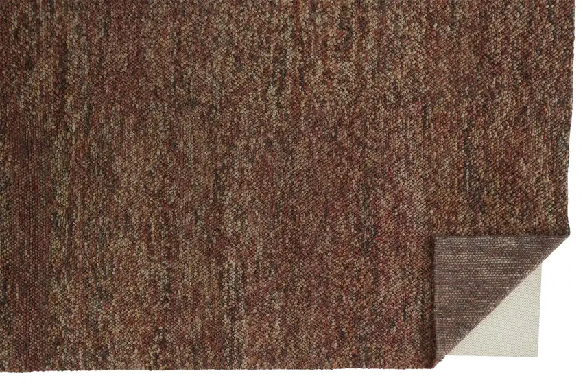 Brown Orange And Red Wool Hand Woven Distressed Stain Resistant Area Rug Photo 3