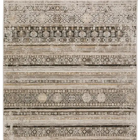 Brown Oriental Area Rug With Fringe Photo 3