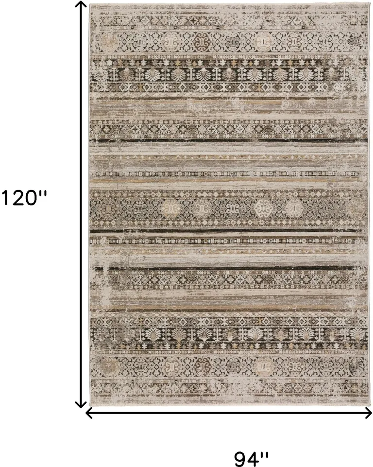 Brown Oriental Area Rug With Fringe Photo 4
