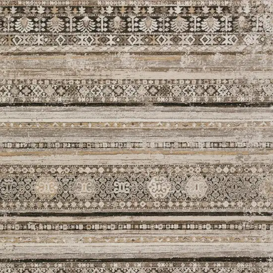 Brown Oriental Area Rug With Fringe Photo 5