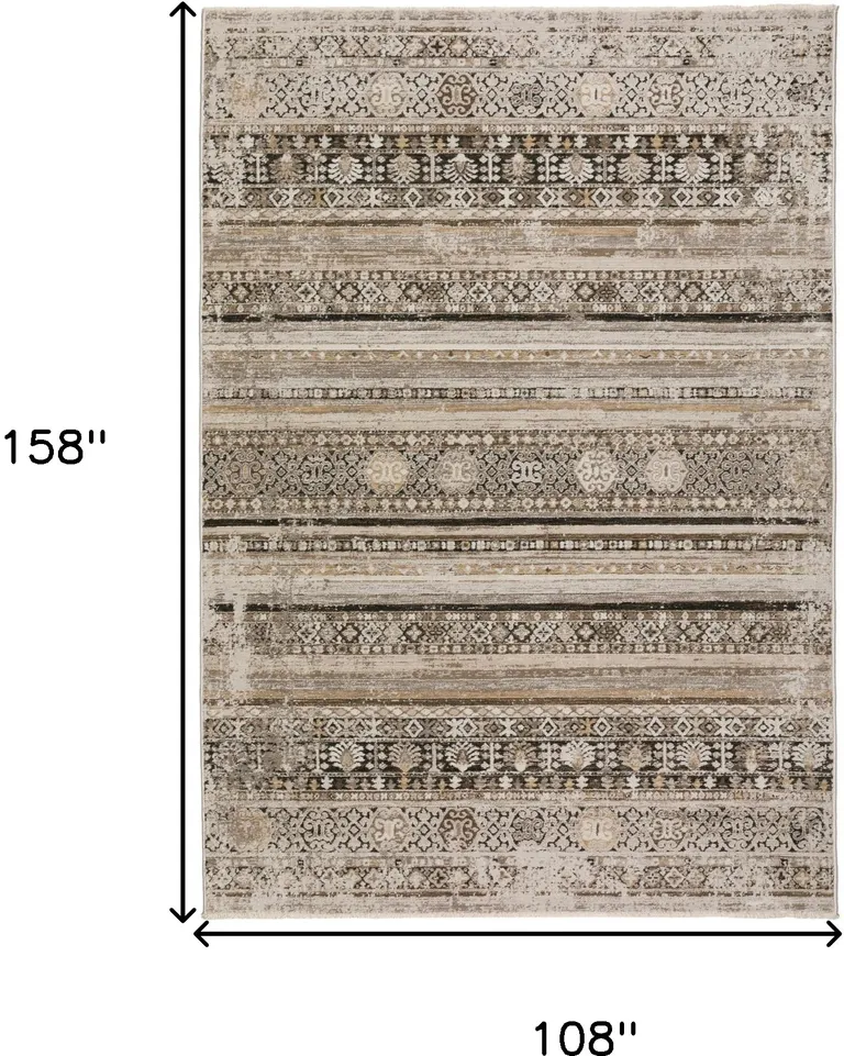 Brown Oriental Area Rug With Fringe Photo 4