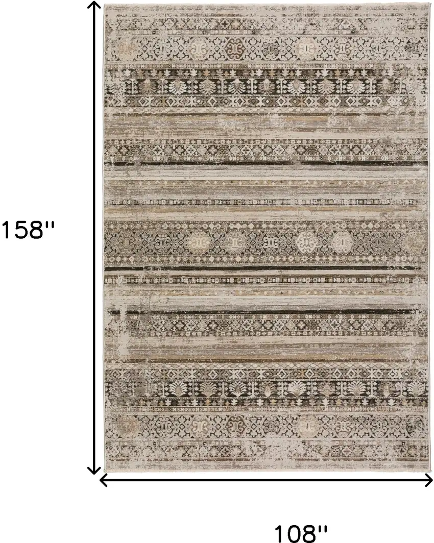 Brown Oriental Area Rug With Fringe Photo 6