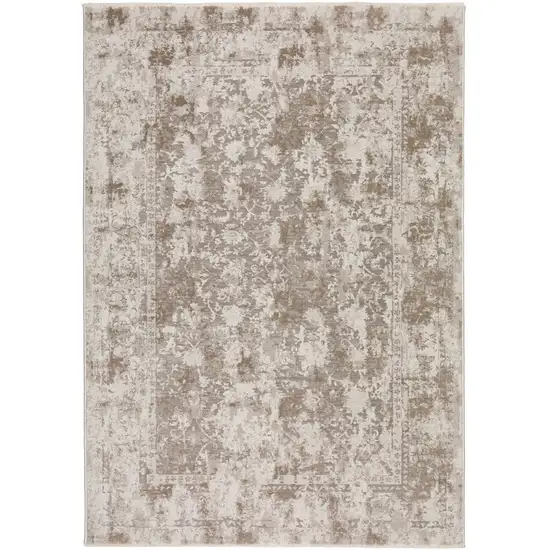 Brown Oriental Area Rug With Fringe Photo 2