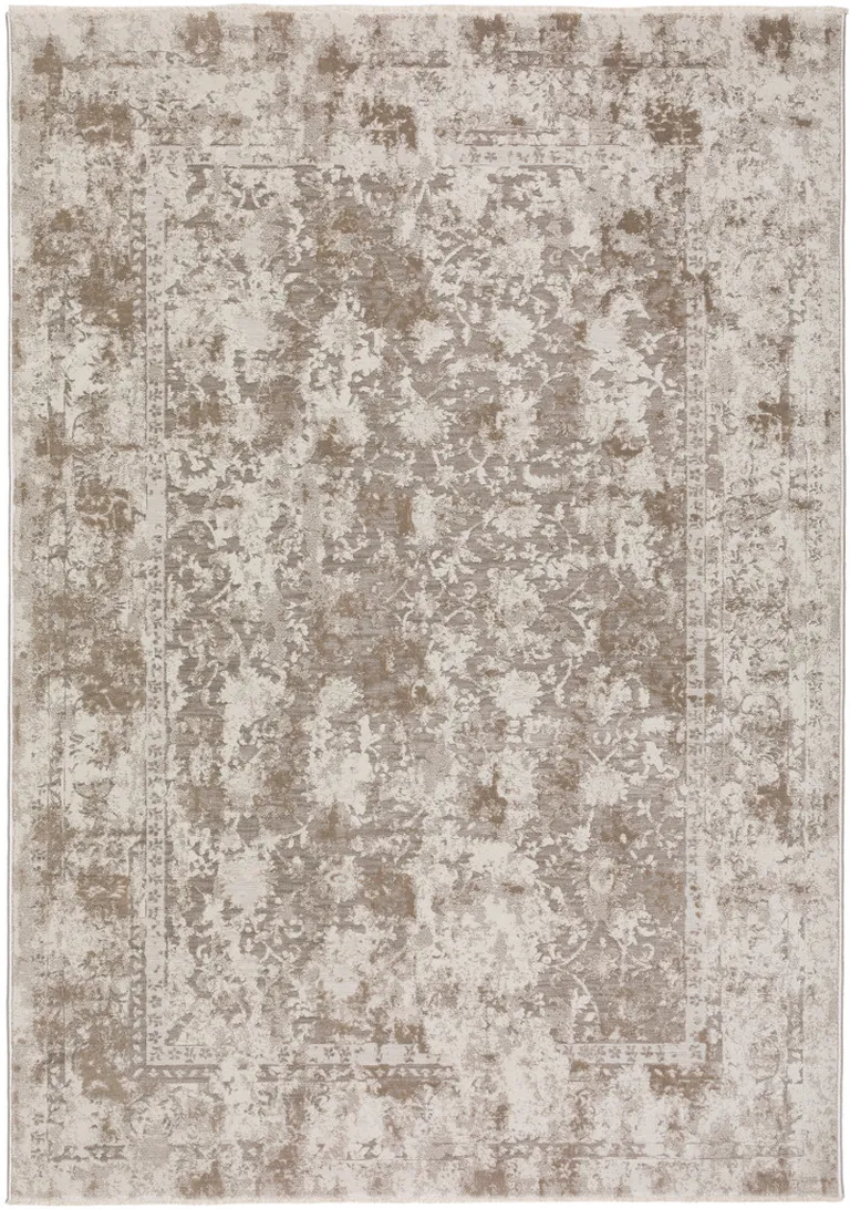 Brown Oriental Area Rug With Fringe Photo 5