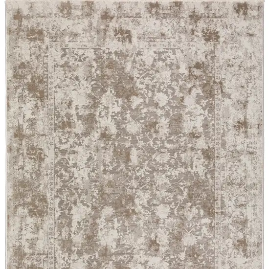 Brown Oriental Area Rug With Fringe Photo 5