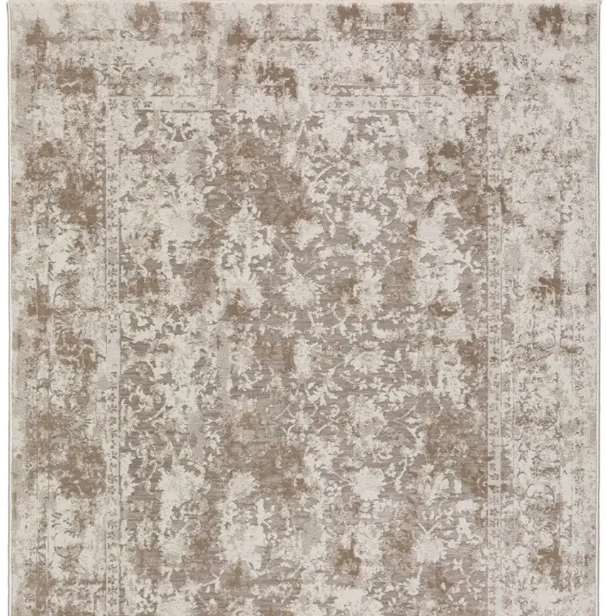 Brown Oriental Area Rug With Fringe Photo 5