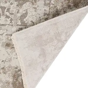 Photo of Brown Oriental Area Rug With Fringe
