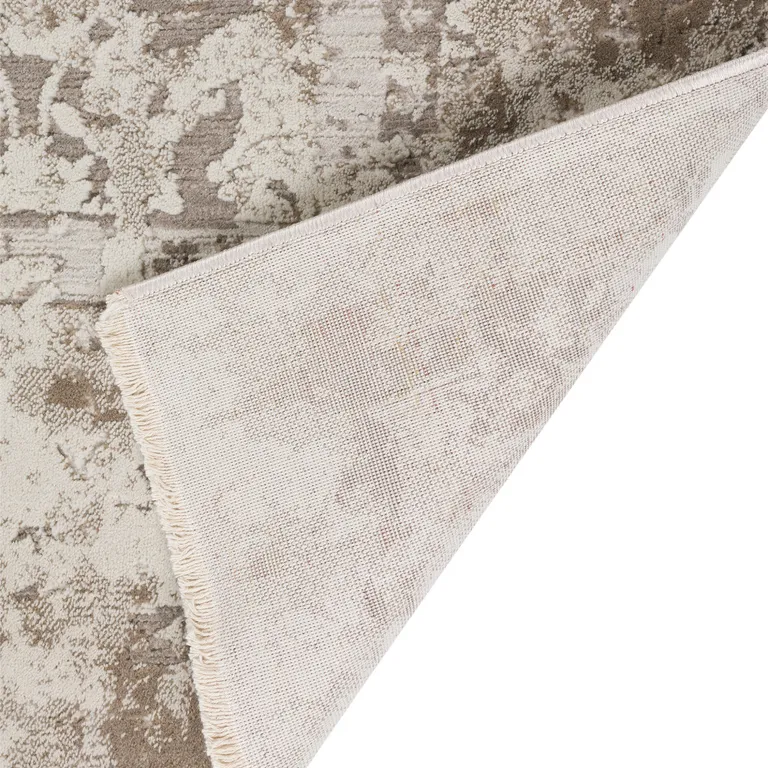 Brown Oriental Area Rug With Fringe Photo 1