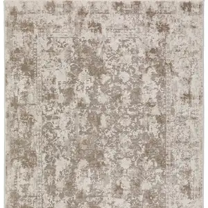 Photo of Brown Oriental Area Rug With Fringe