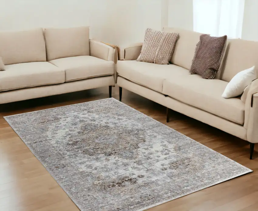 5' X 8' Brown Oriental Area Rug Photo 1