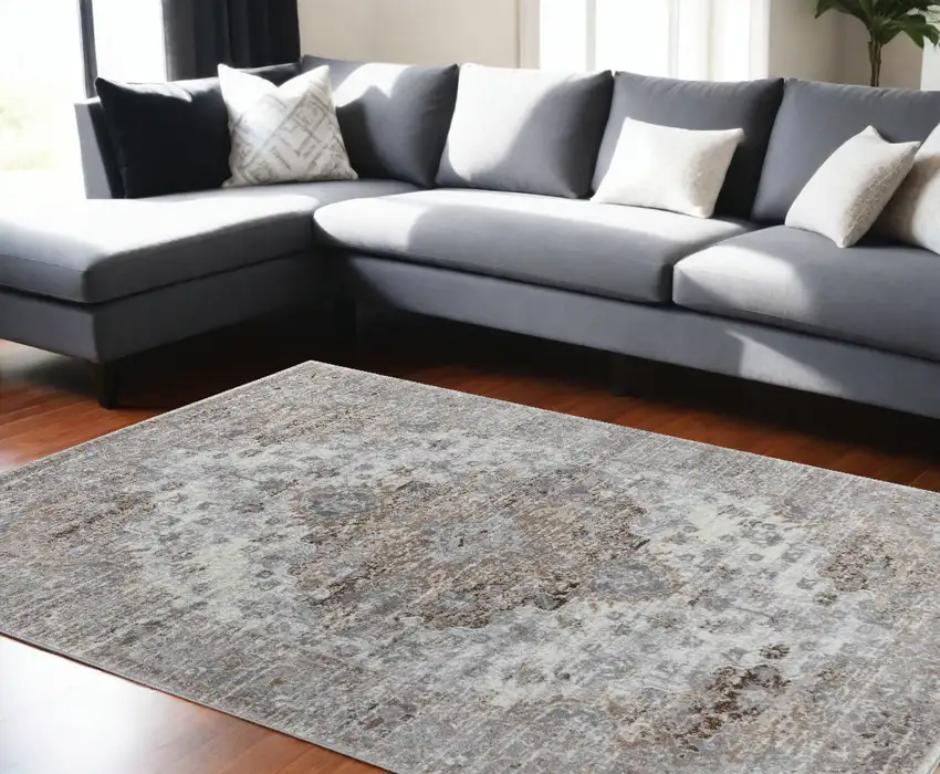 7' X 10' Brown Oriental Area Rug Photo 1