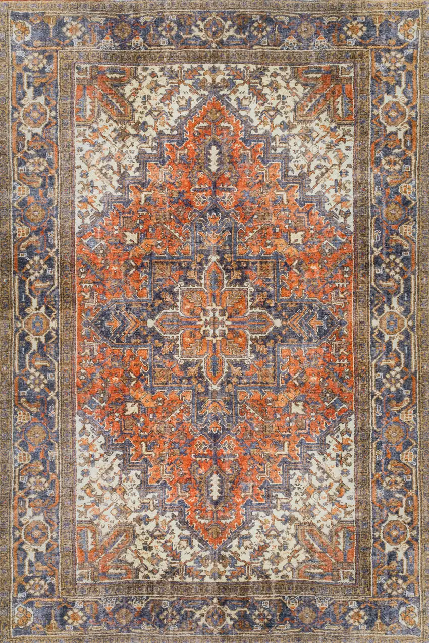 Brown Oriental Distressed Non Skid Area Rug Photo 5