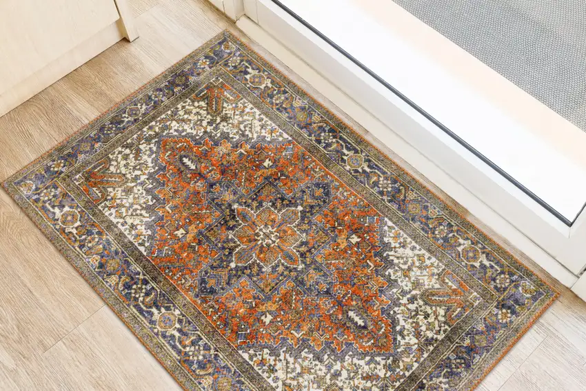 Brown Oriental Distressed Non Skid Area Rug Photo 4