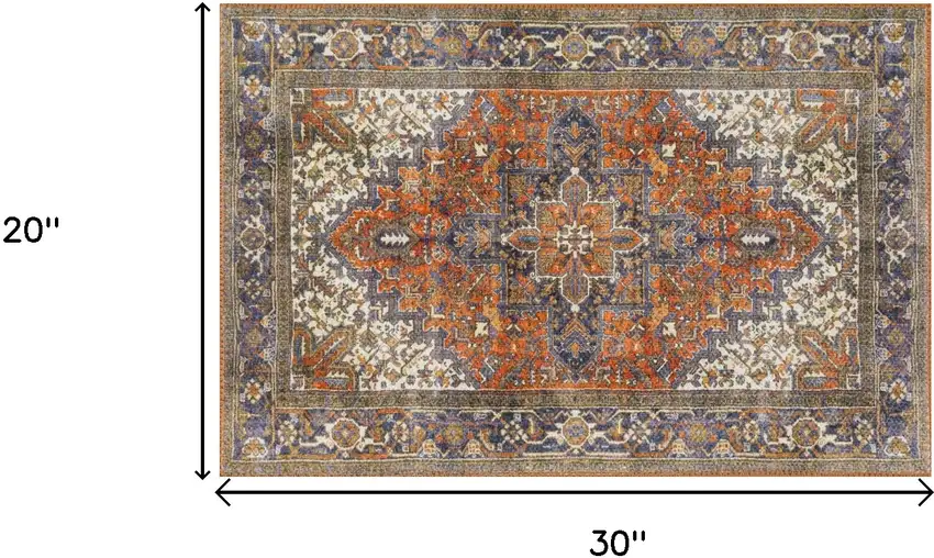 Brown Oriental Distressed Non Skid Area Rug Photo 5