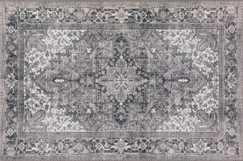Brown Oriental Distressed Non Skid Area Rug Photo 1
