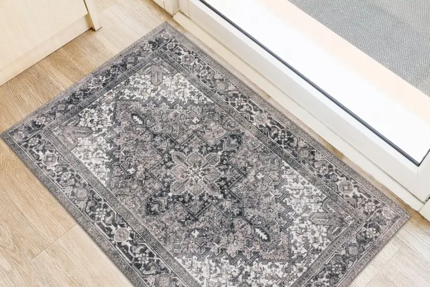 Brown Oriental Distressed Non Skid Area Rug Photo 4