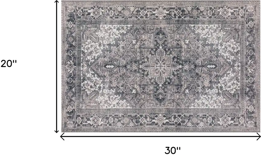 Brown Oriental Distressed Non Skid Area Rug Photo 7