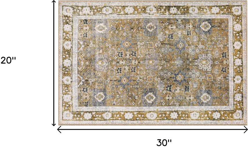 Brown Oriental Distressed Non Skid Area Rug Photo 7