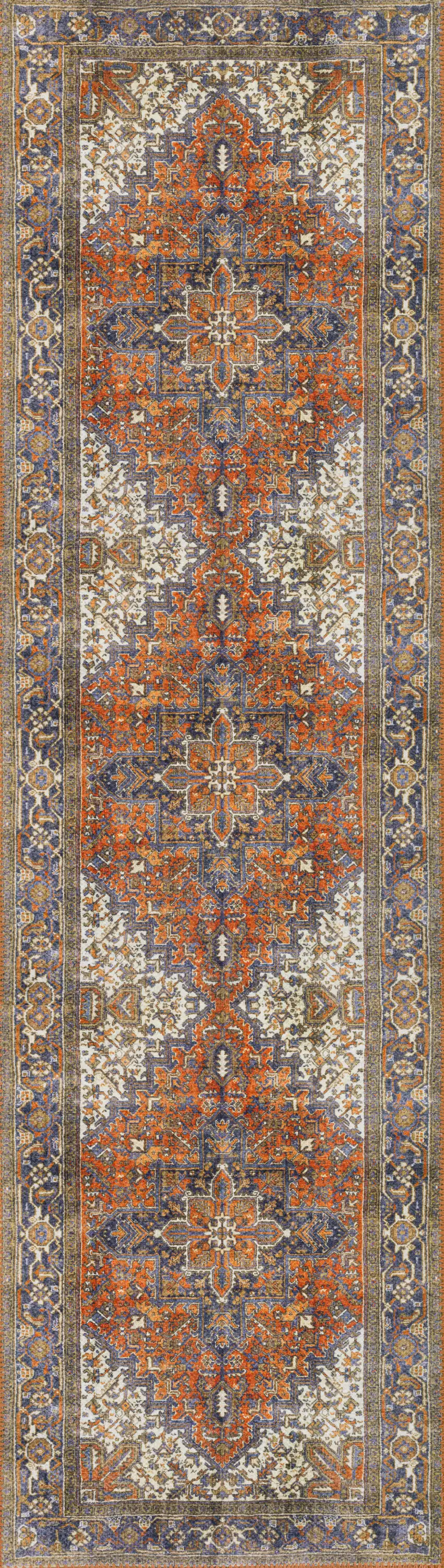 Brown Oriental Distressed Non Skid Runner Rug Photo 1