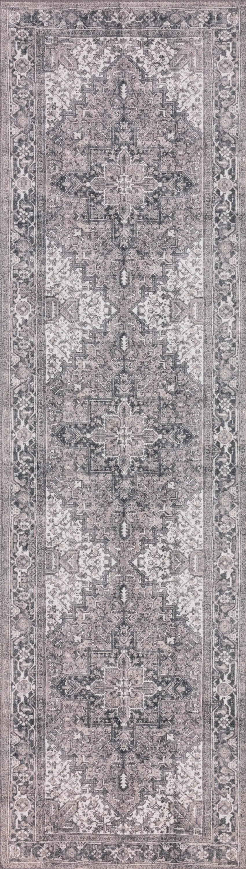 Brown Oriental Distressed Non Skid Runner Rug Photo 4