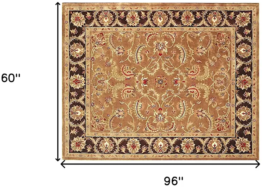 Brown Oriental Hand Tufted Non Skid Area Rug Photo 3