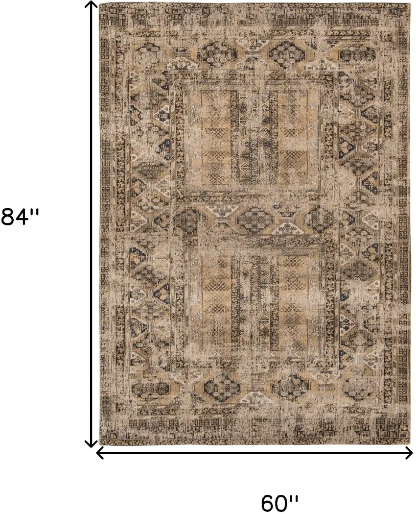 Brown Oriental Non Skid Area Rug Photo 3